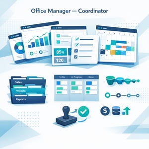 Modern CRM Dashboard with Minimalist Office Management Elements
