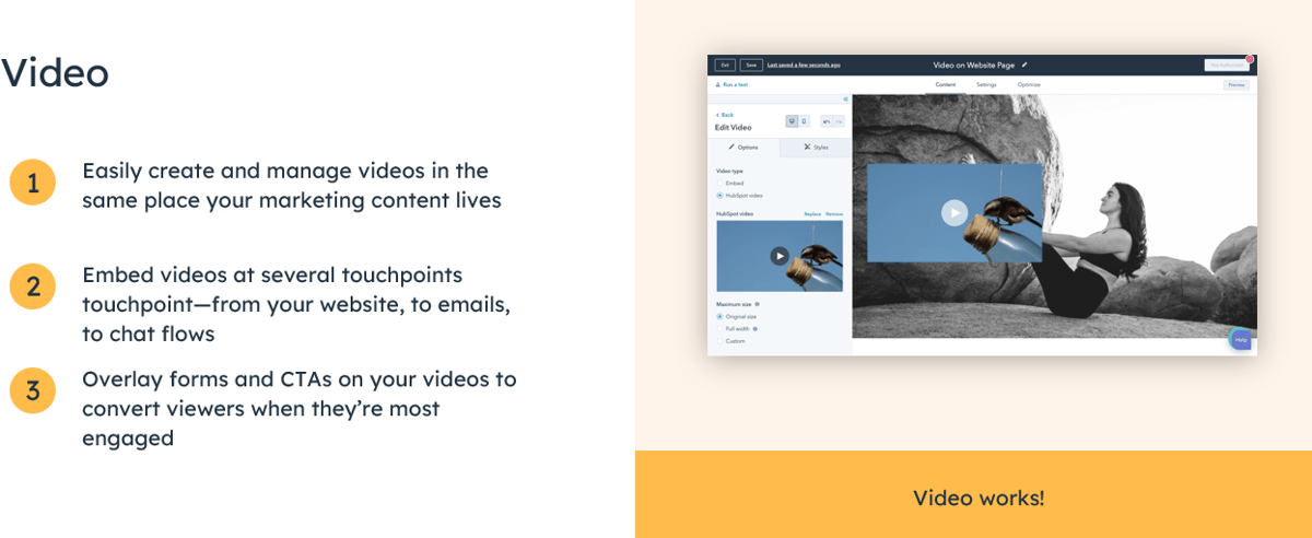 video in hubspot marketing